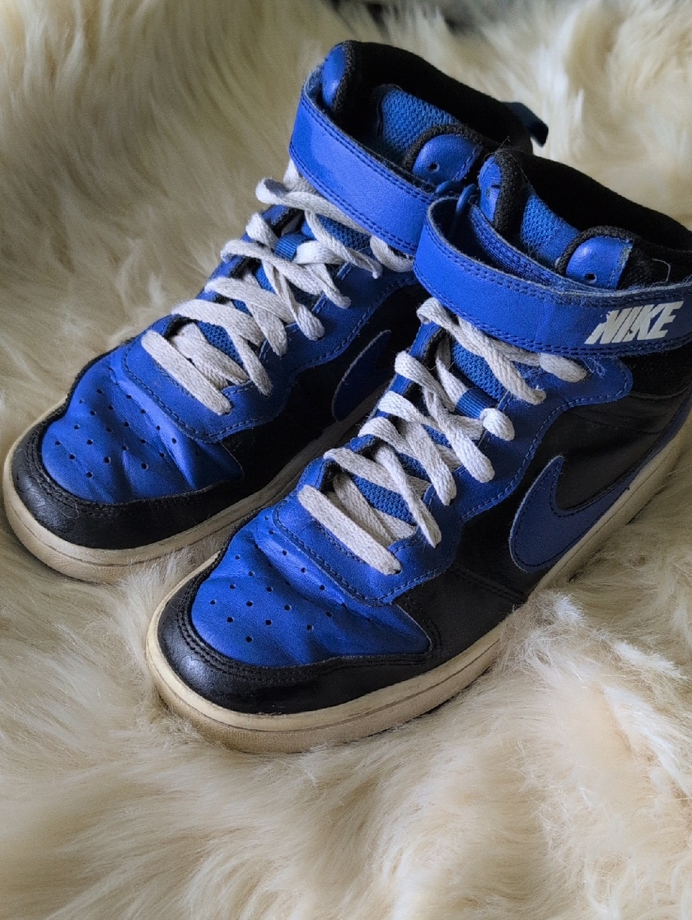 Nike Royal Blue and Black High-Top Sneakers